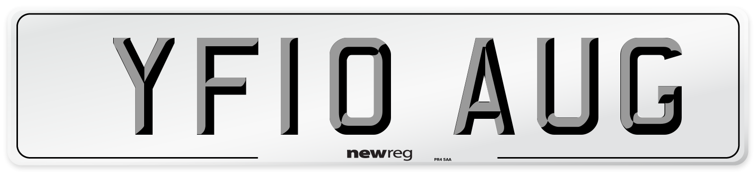 YF10 AUG Number Plate from New Reg